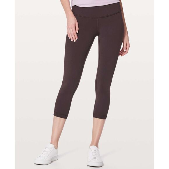 Lululemon Leggings Womens 4 Purple Wunder Under Crop III Full-On Luon 21" - Picture 3 of 13